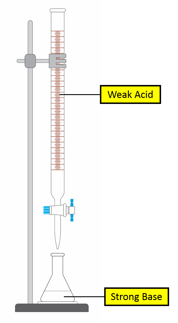 Example titration curve for Strong Base vs Weak Acid